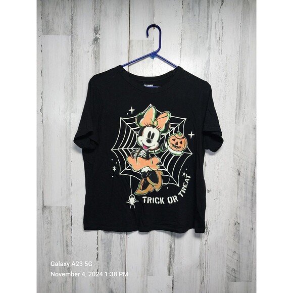Minnie Mouse Trick Or Treat Black Tee Women's Large - Picture 1 of 6